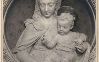 Sculpture of a woman holding her child.