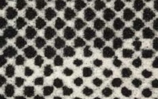 Detail of print that shows pattern of black dots.