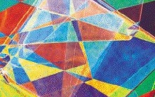 Cellophane with differently colored folds.