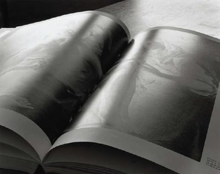 Open book in black and white.