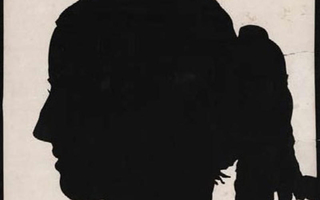 Silhouette of a woman's head.